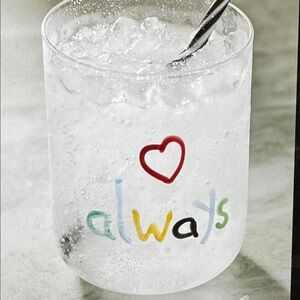Anthropologie Heart Always Glass Tumbler